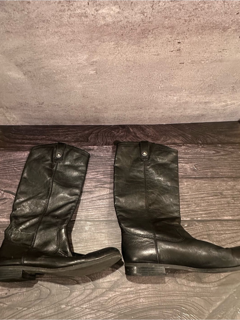 Carlos by Carlos Santana Black Lace-Up Mid-Calf Leather Boots
